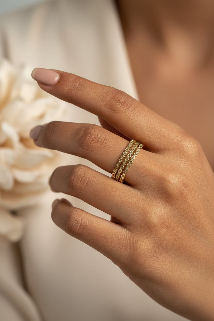 Round 3 LINE AD studded ring