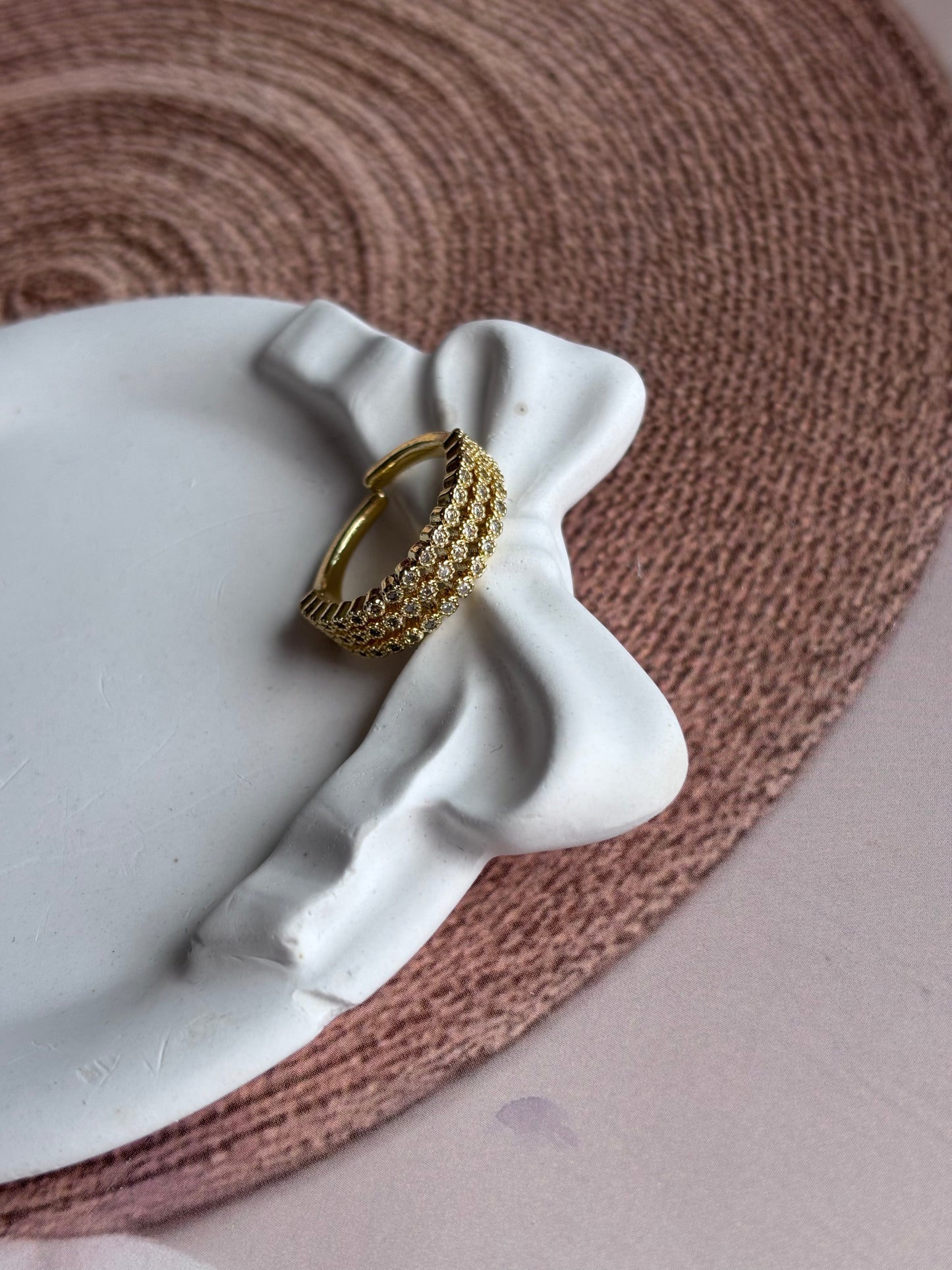 Round 3 LINE AD studded ring