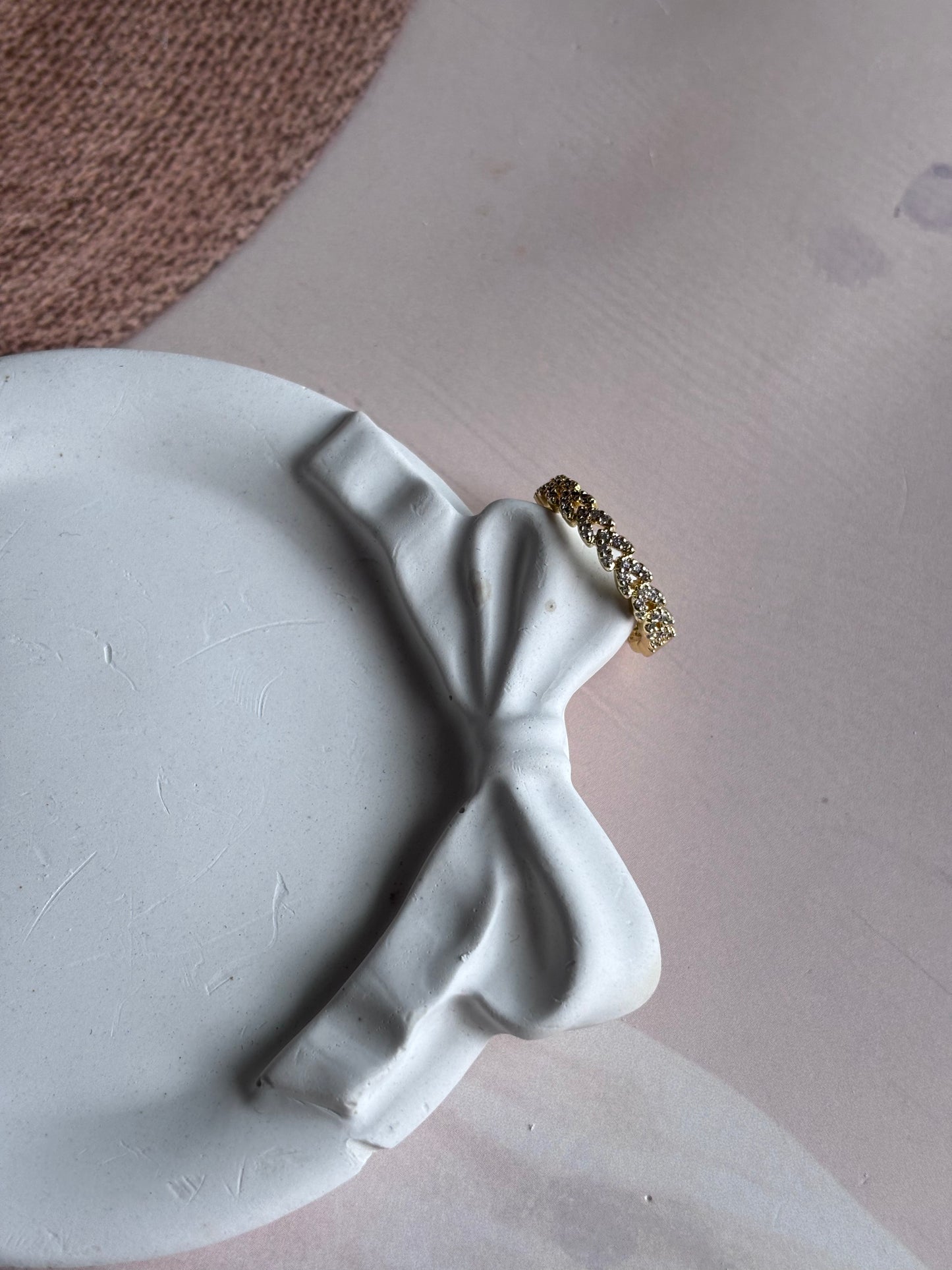 Tiny hearts loaded AD ring, delicate