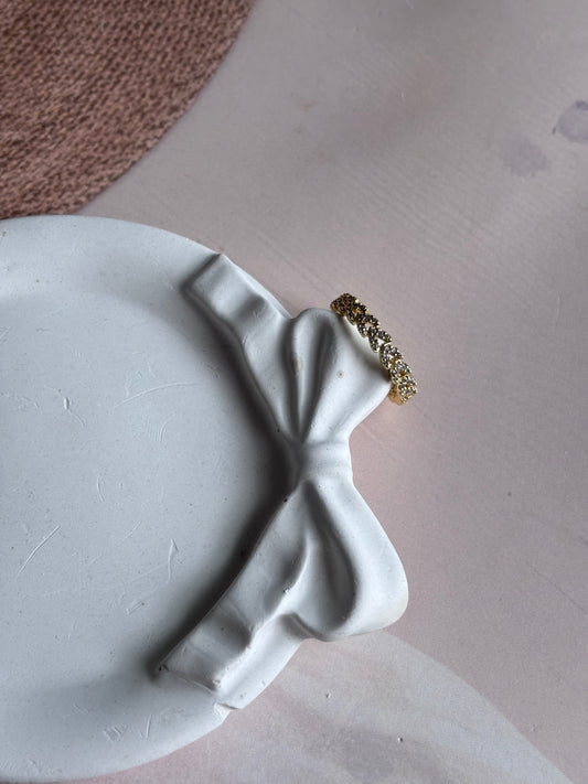 Tiny hearts loaded AD ring, delicate