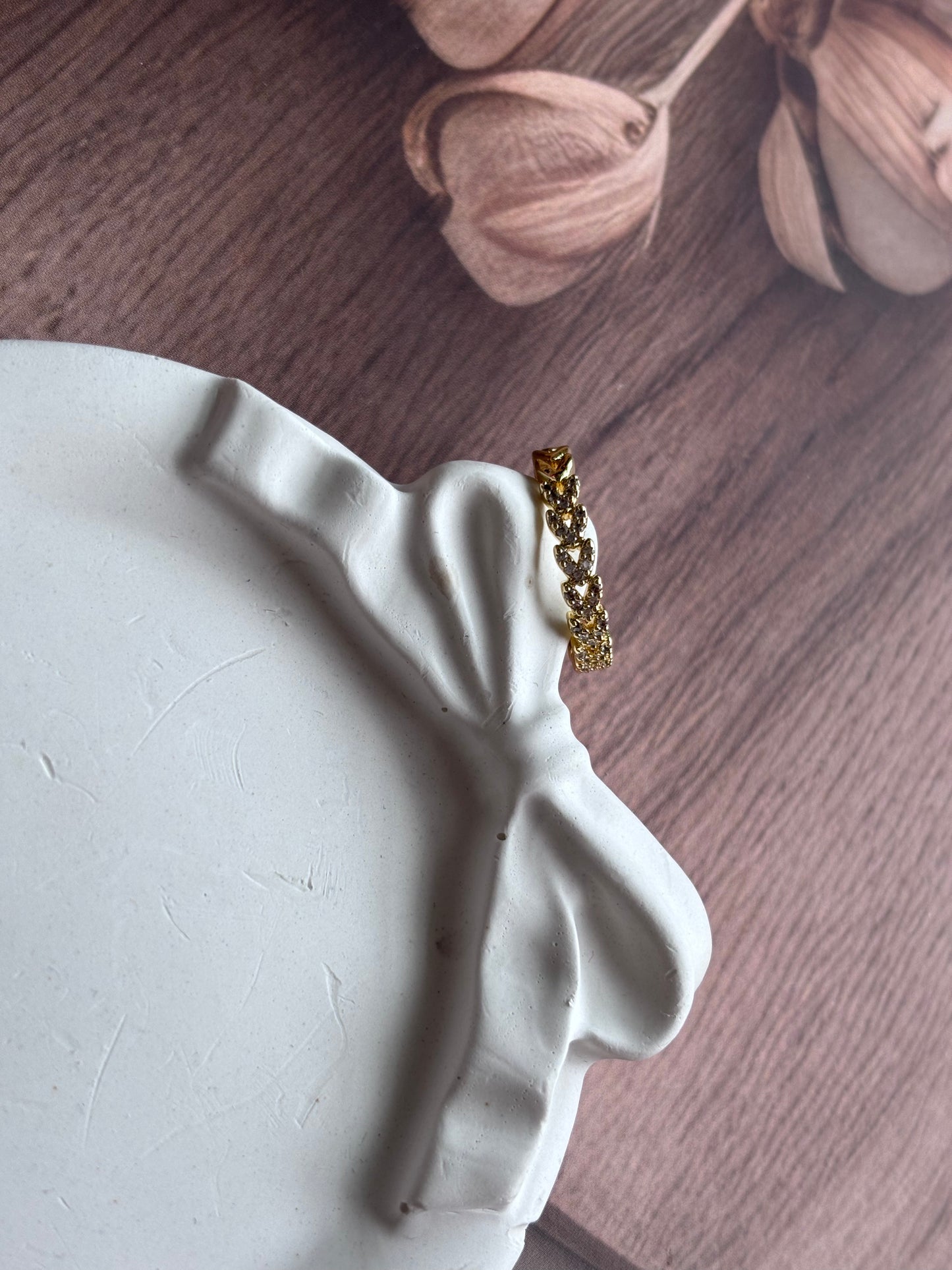 Tiny hearts loaded AD ring, delicate