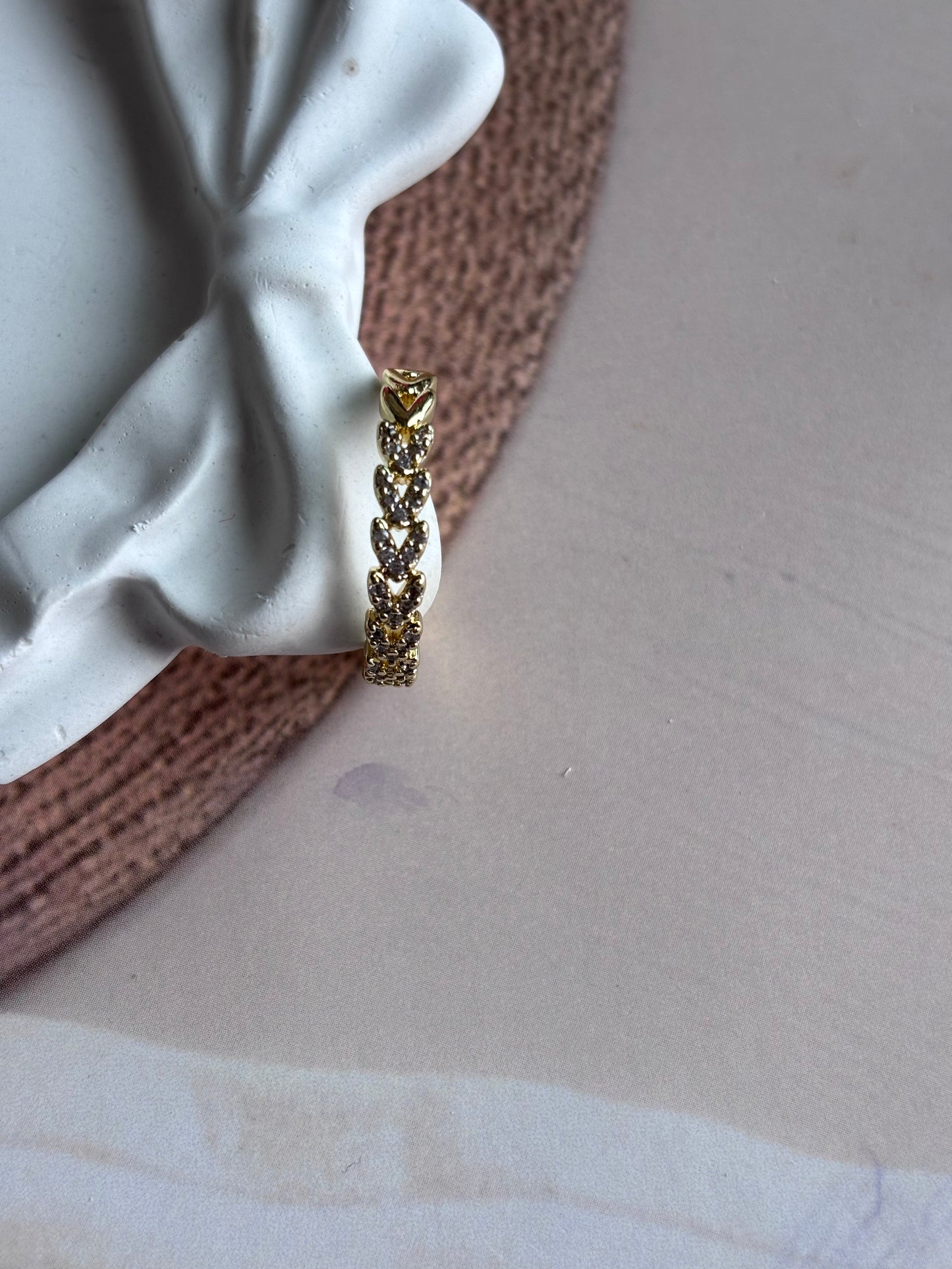 Tiny hearts loaded AD ring, delicate