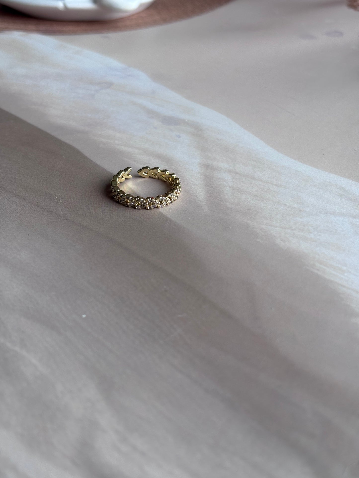 Tiny hearts loaded AD ring, delicate