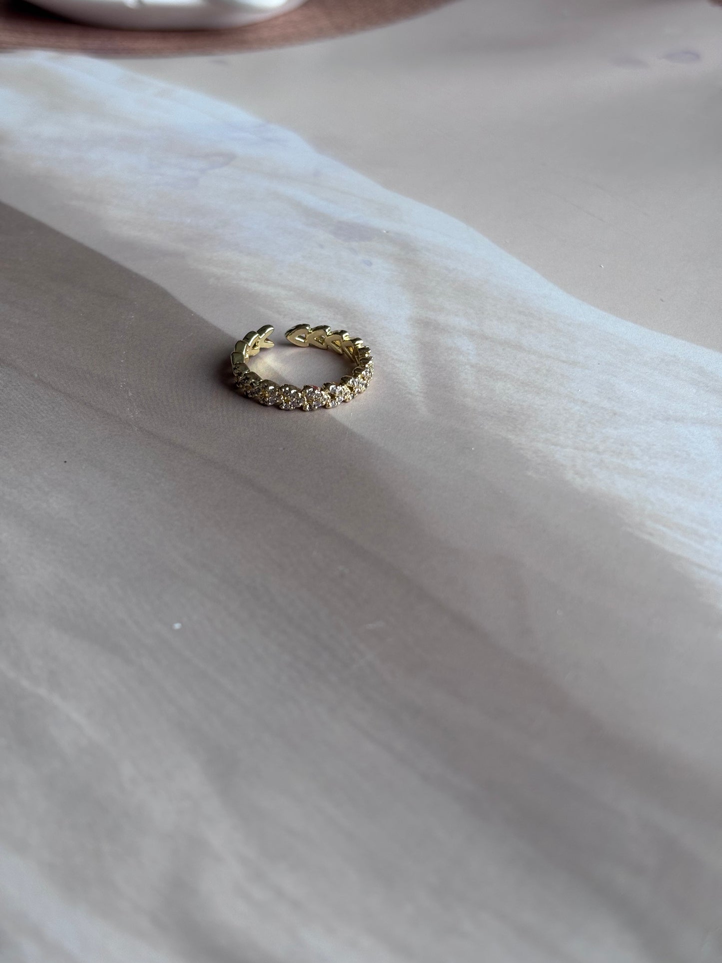 Tiny hearts loaded AD ring, delicate