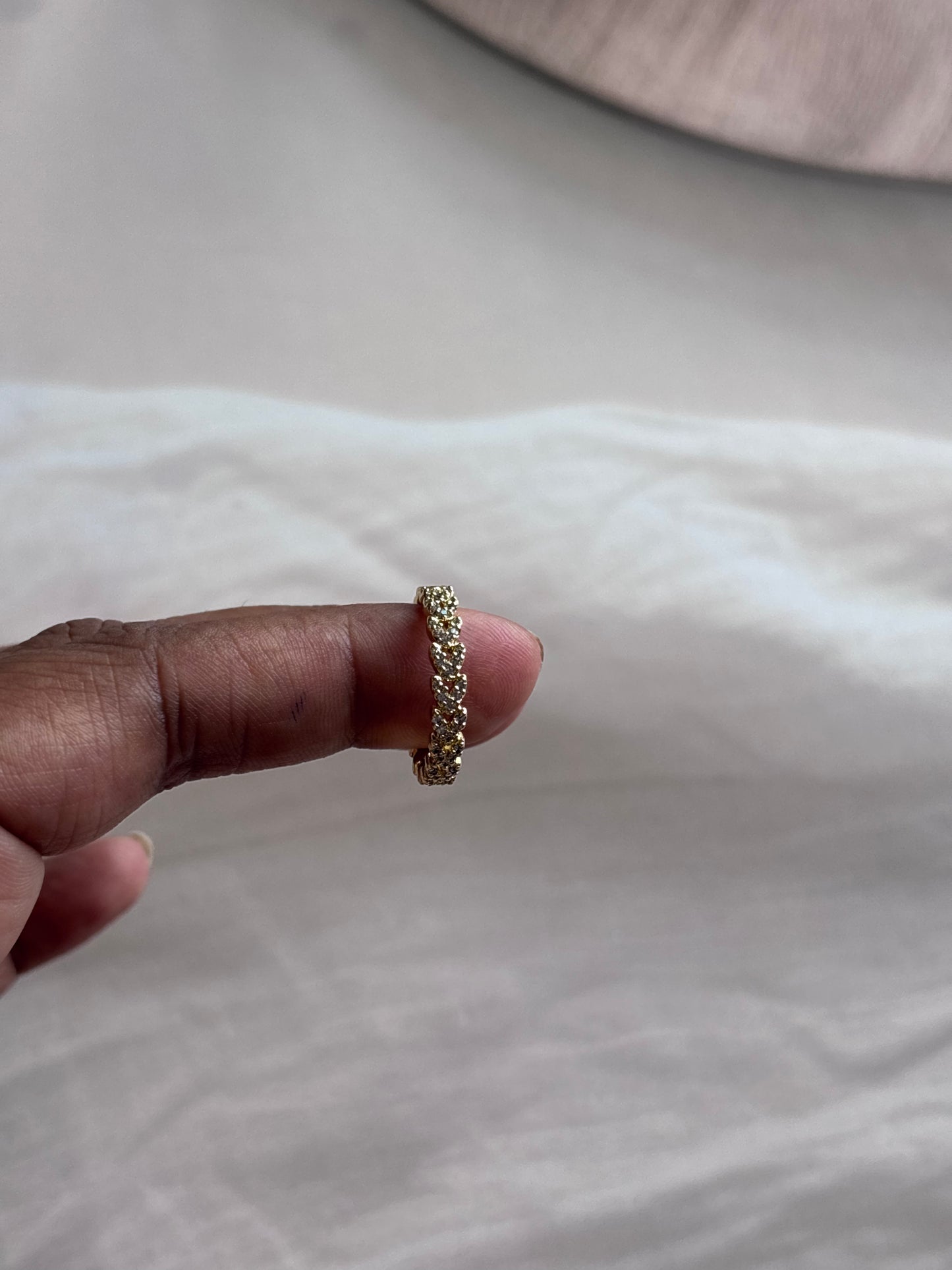 Tiny hearts loaded AD ring, delicate