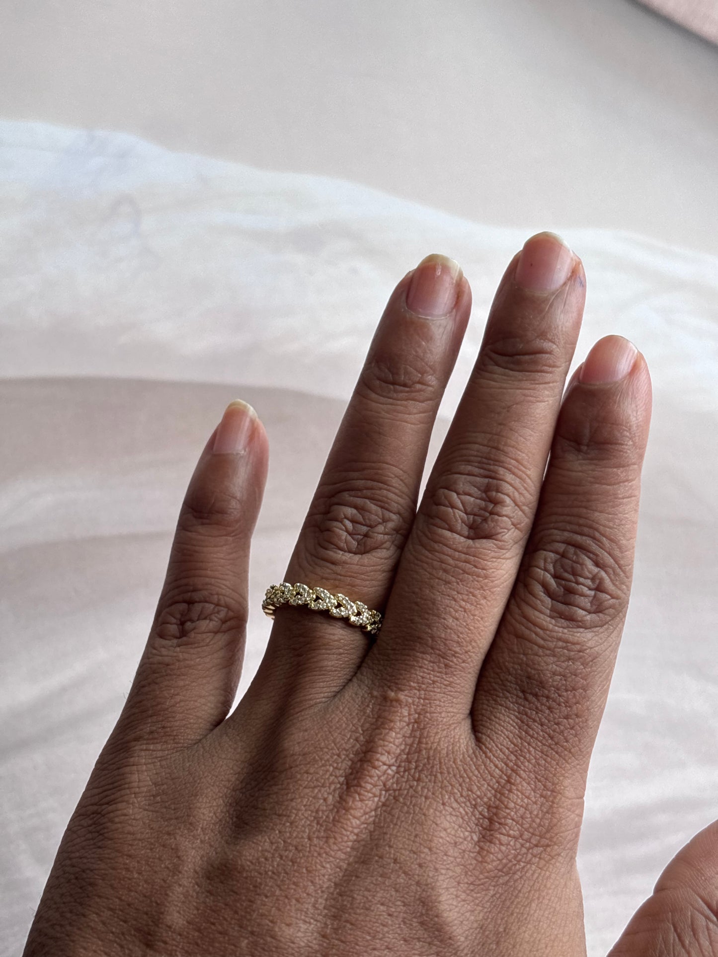 Tiny hearts loaded AD ring, delicate