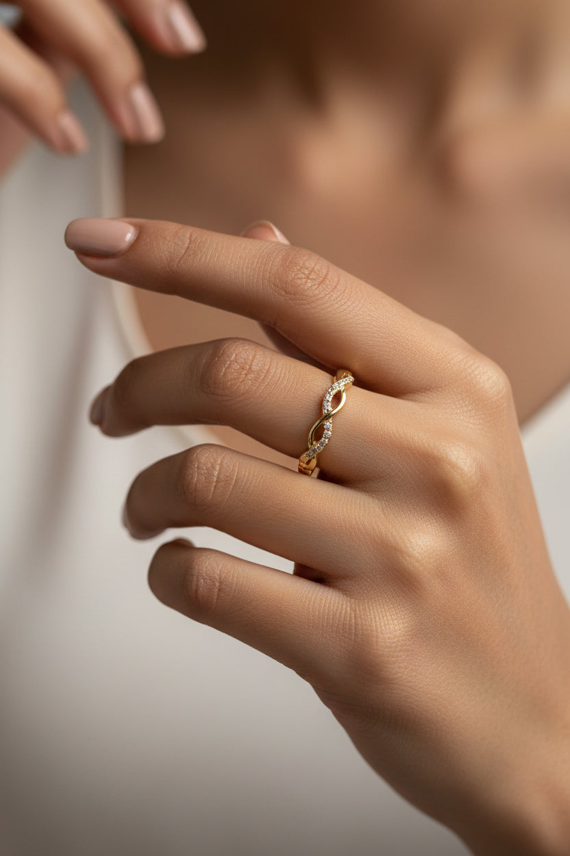 Studded inward AD Ring