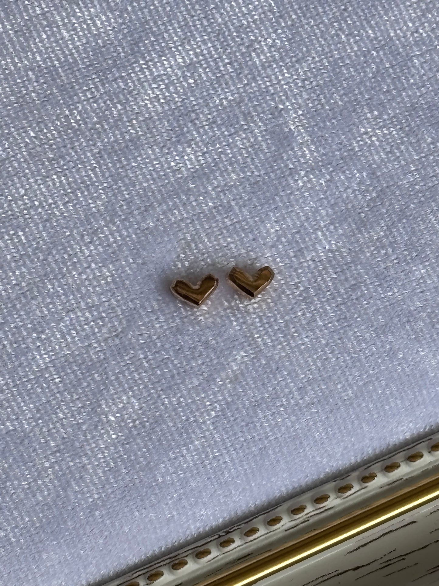 Tiny V Heart studs