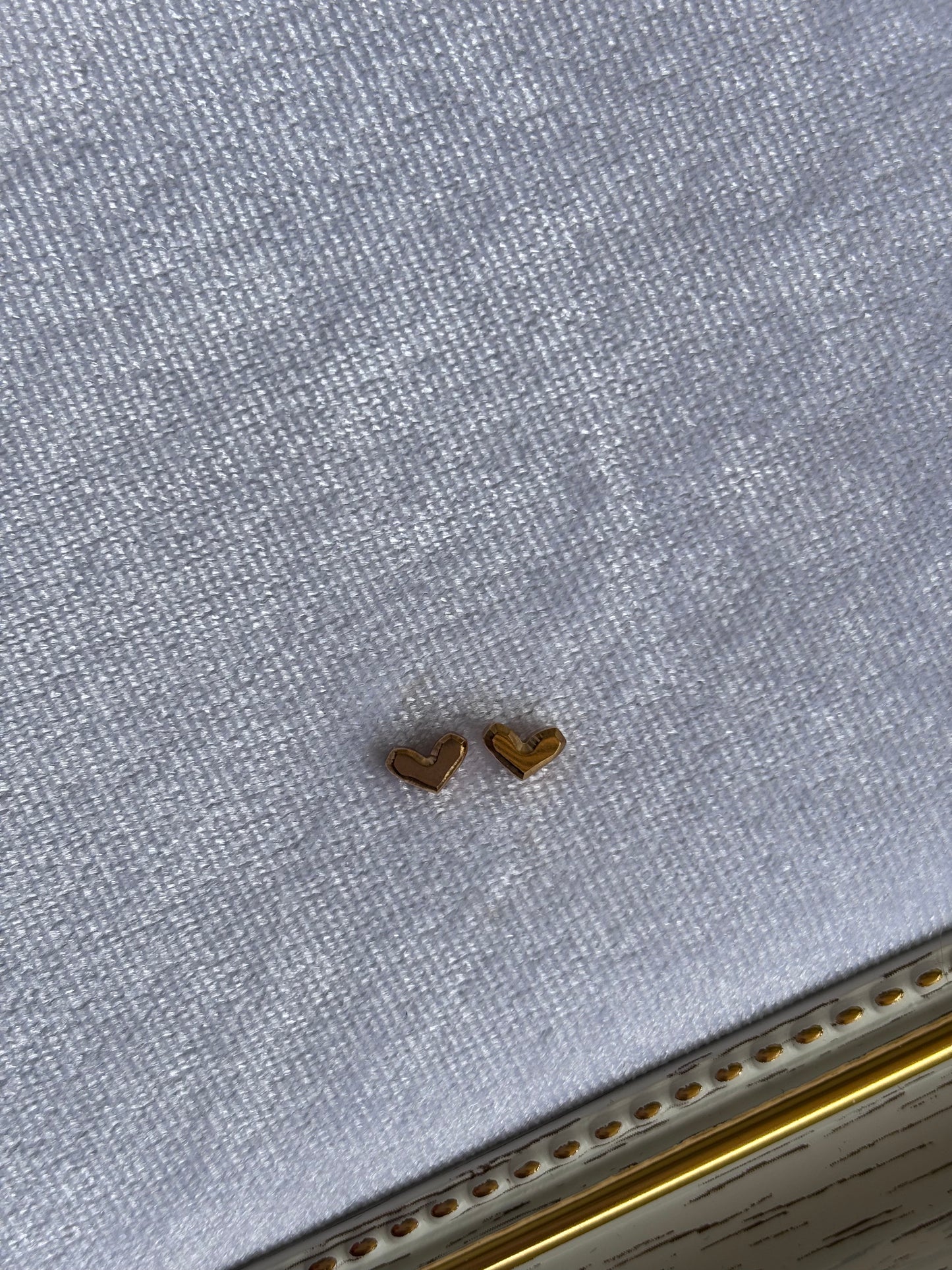 Tiny V Heart studs