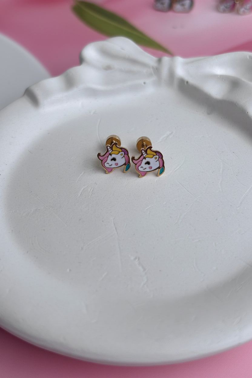 Pink Unicorn Studs