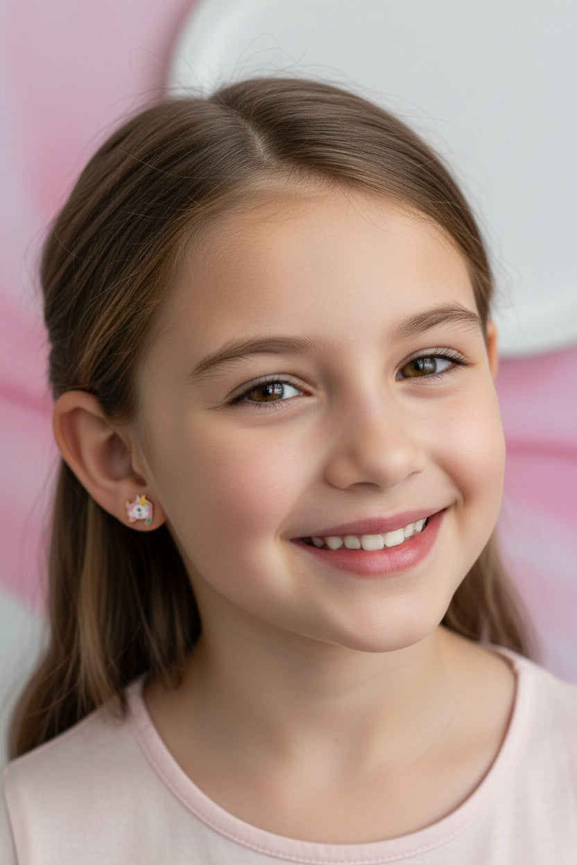 Pink Unicorn Studs