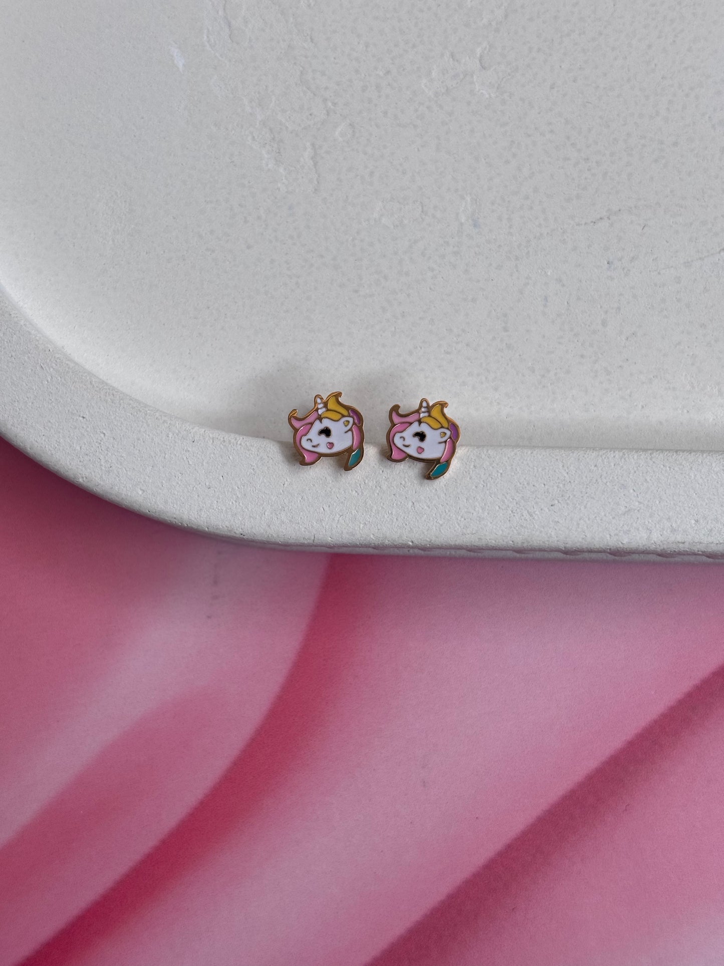 Pink Unicorn Studs