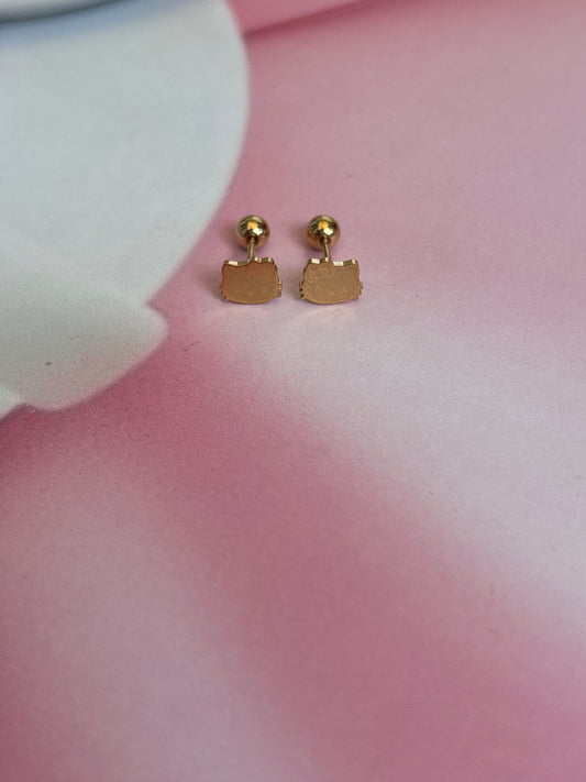 Golden kitty studs