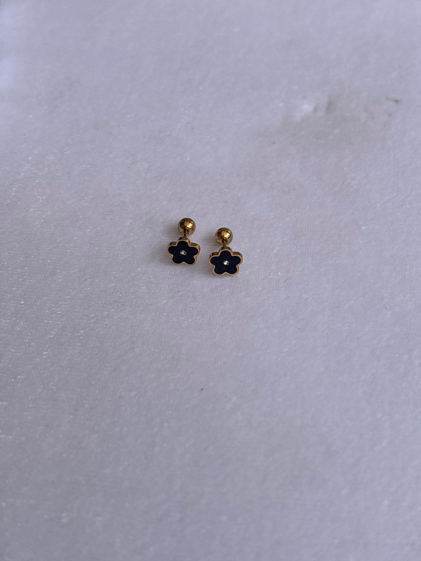 Black Flower studs