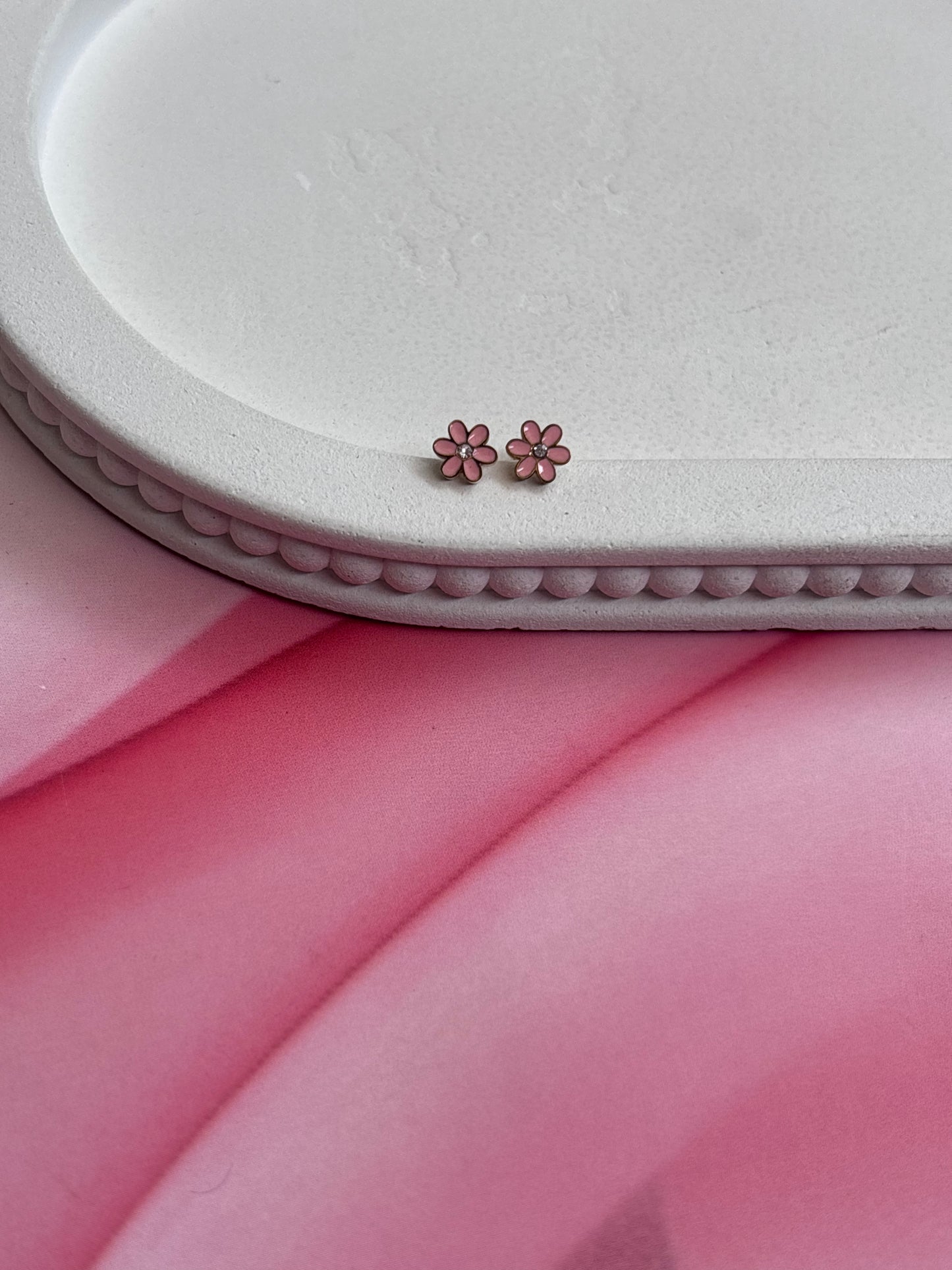 Delicate pink flower studs