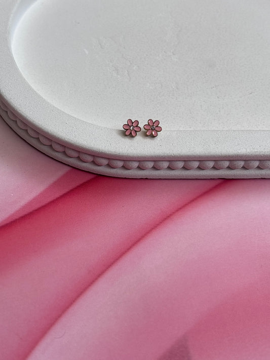 Delicate pink flower studs