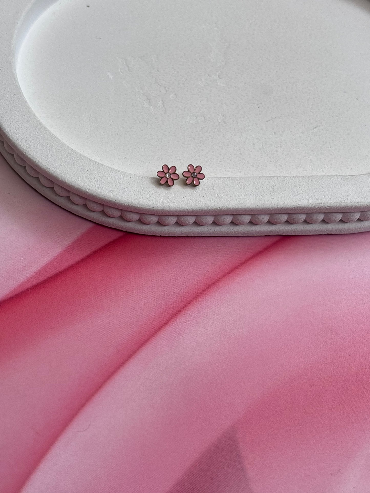 Delicate pink flower studs