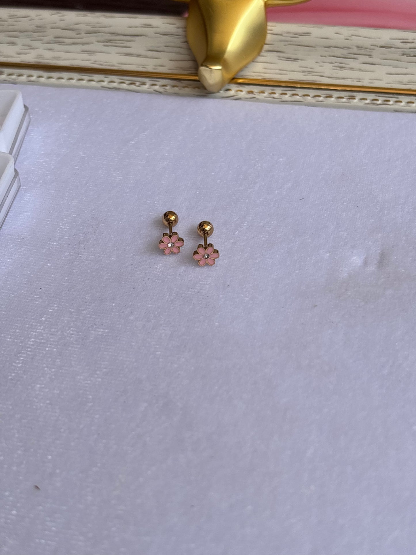 Delicate pink flower studs