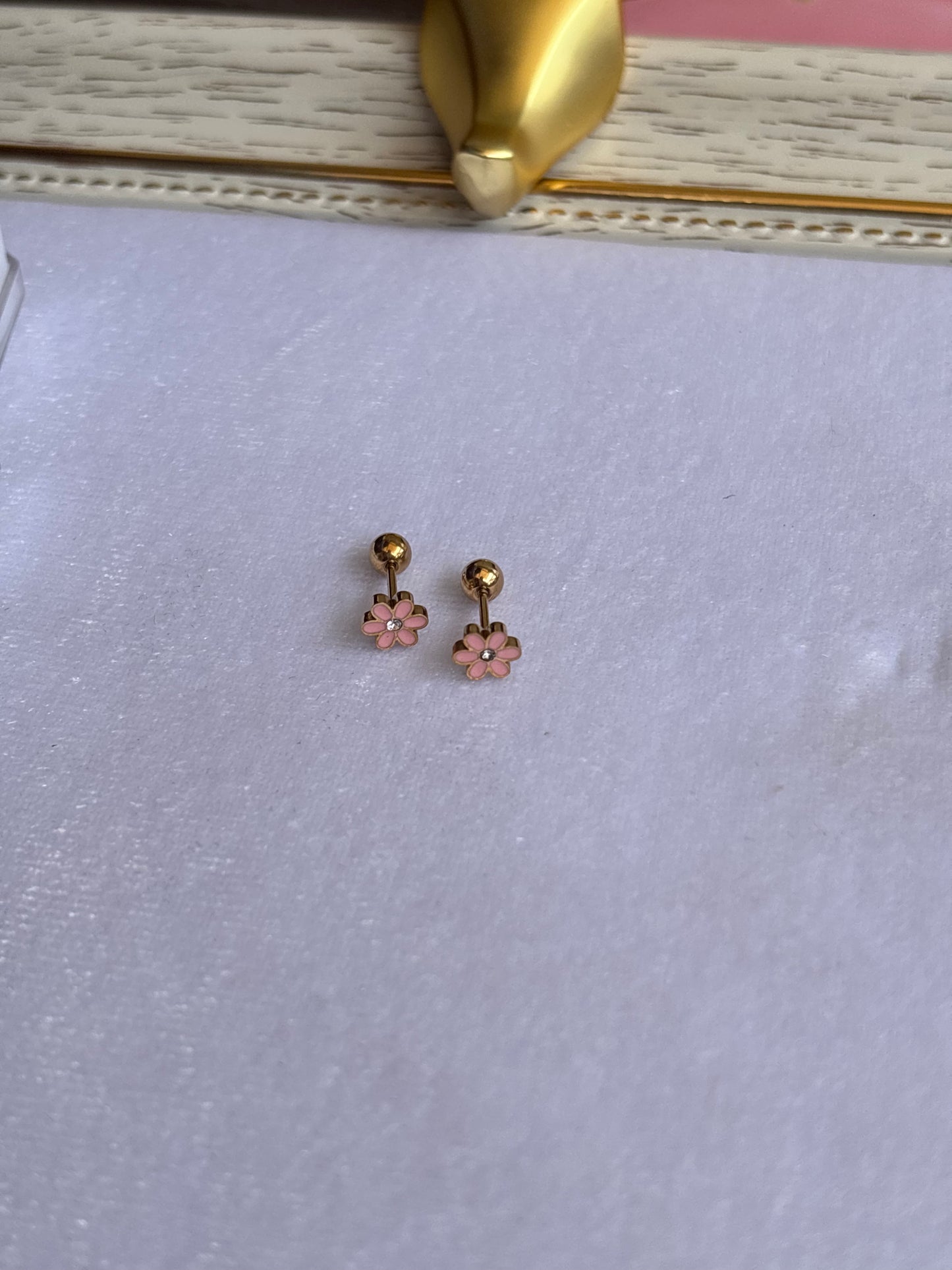 Delicate pink flower studs