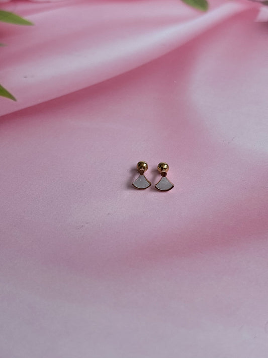 White Flat Mushroom studs