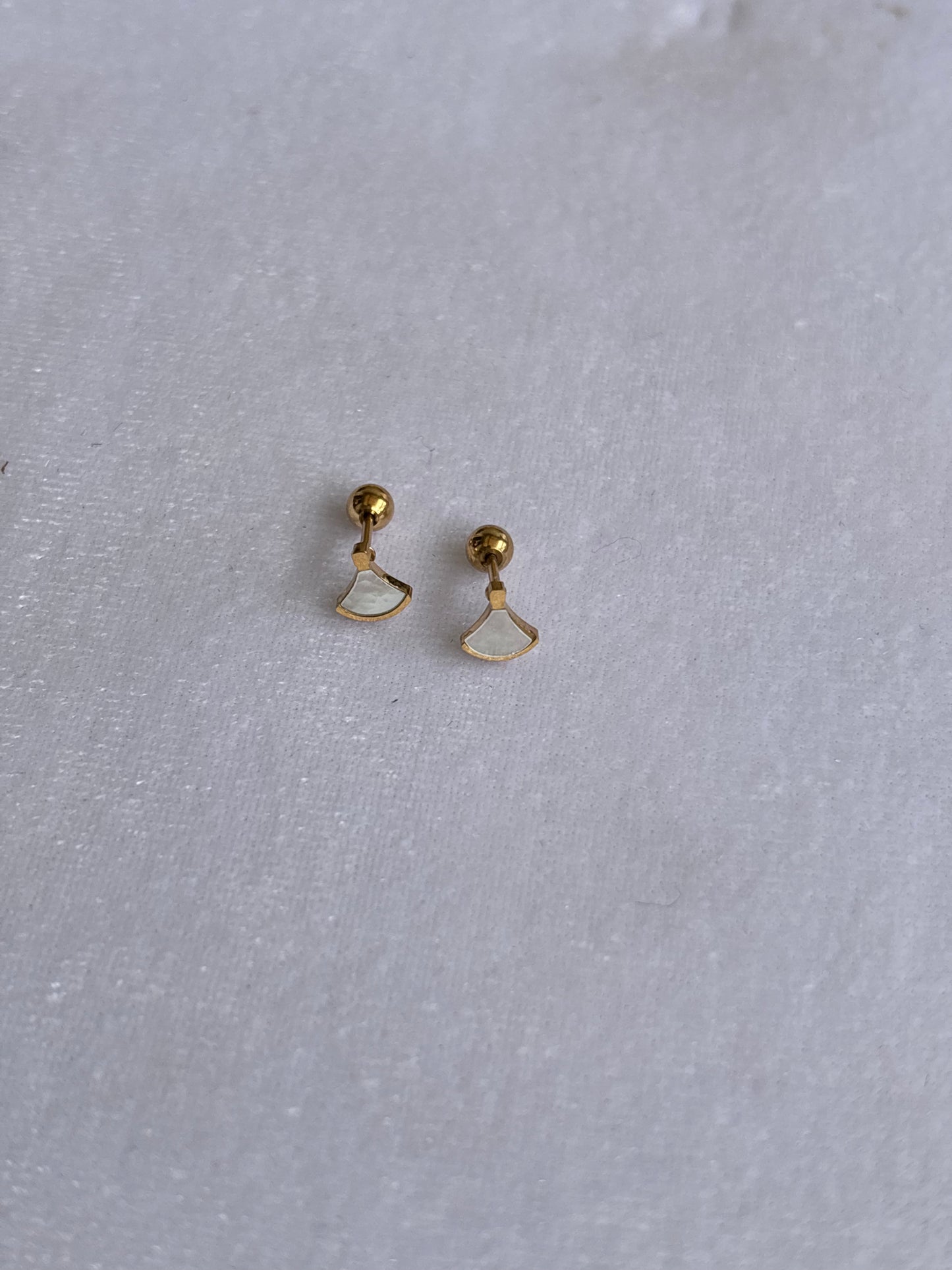 White Flat Mushroom studs