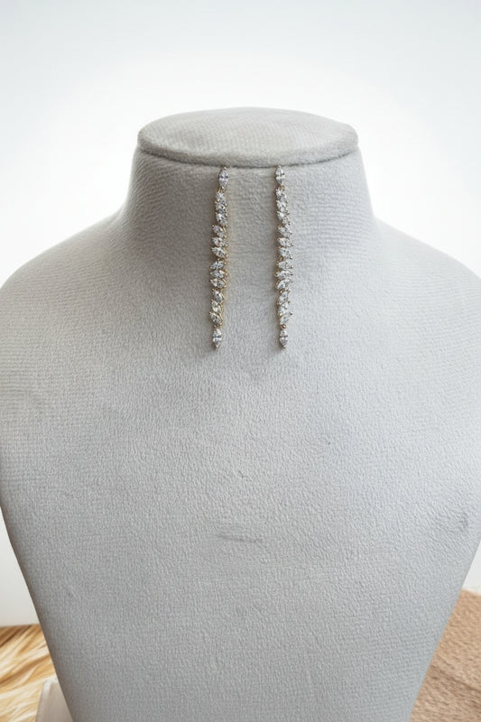Diamond Drop long dangle earrings