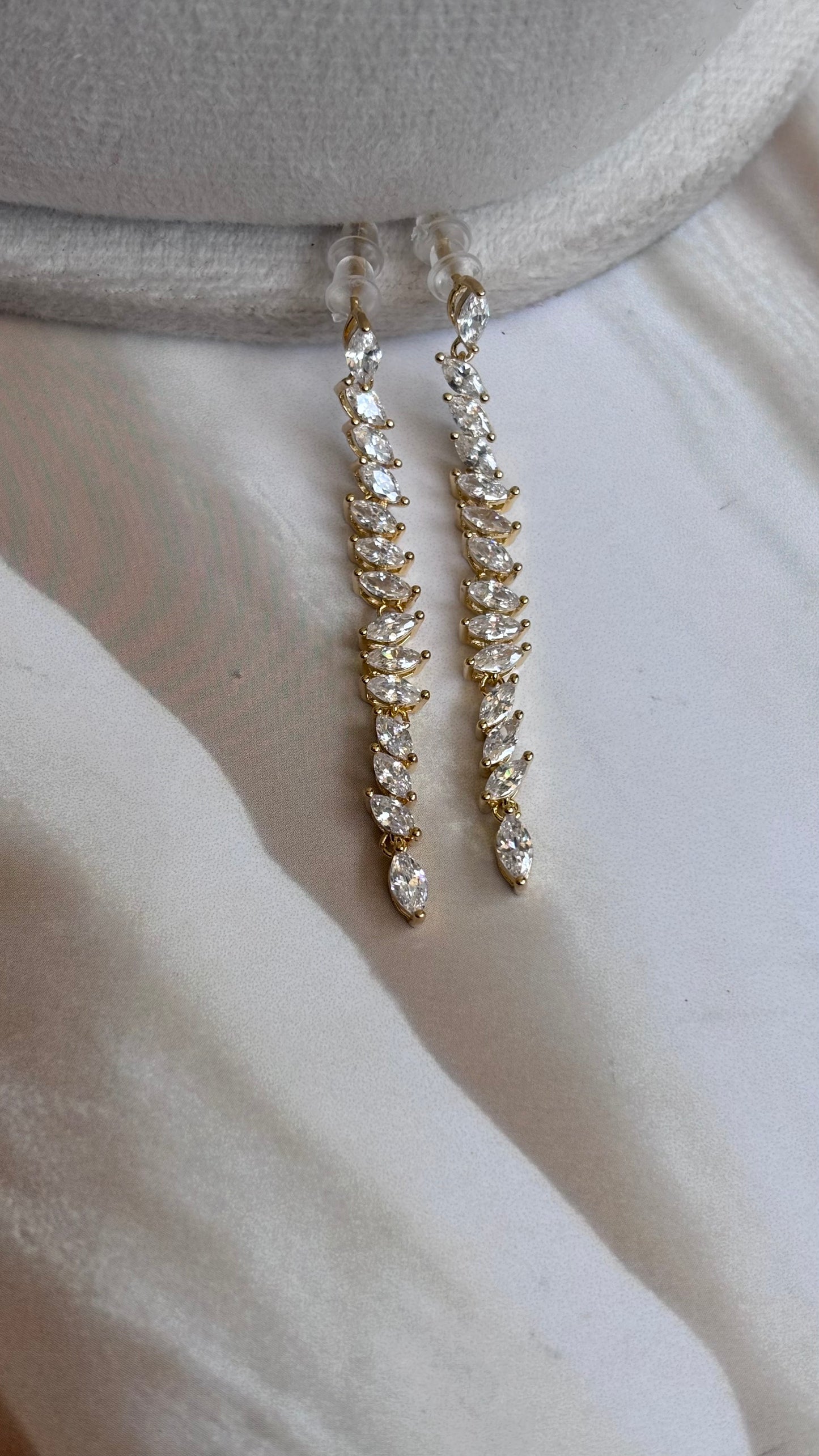 Diamond Drop long dangle earrings