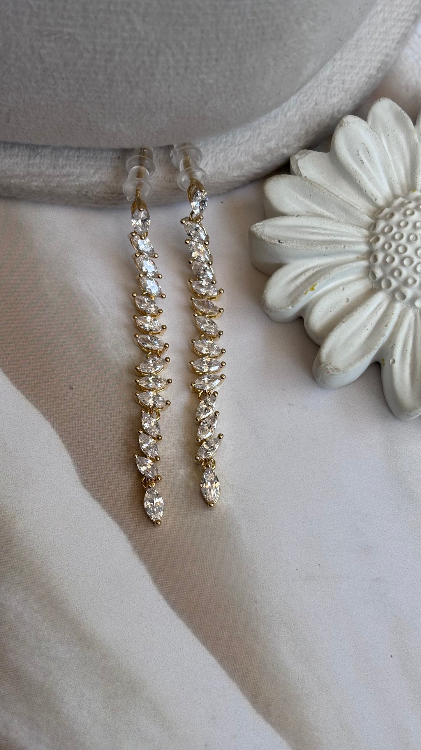 Diamond Drop long dangle earrings