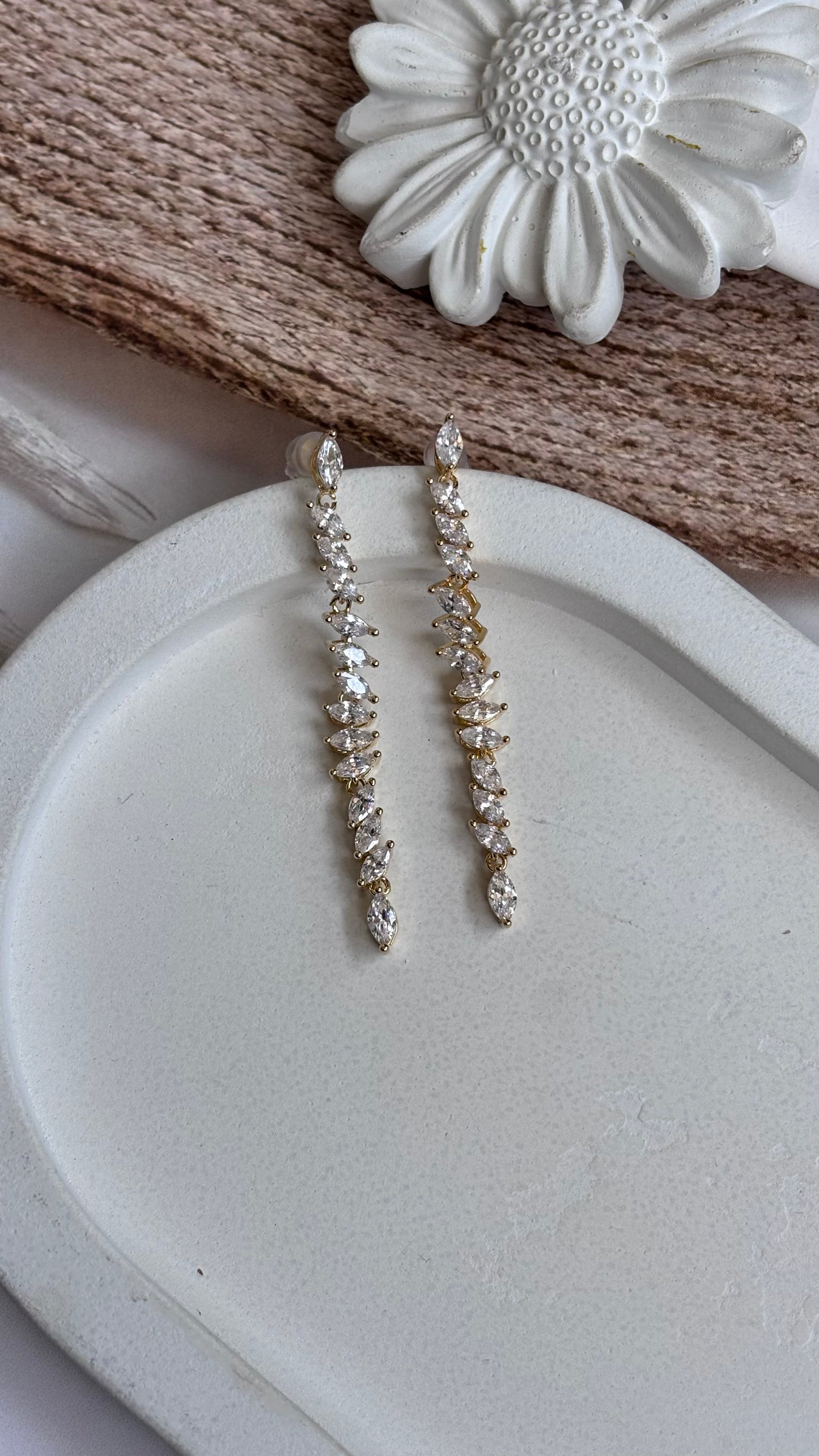 Diamond Drop long dangle earrings