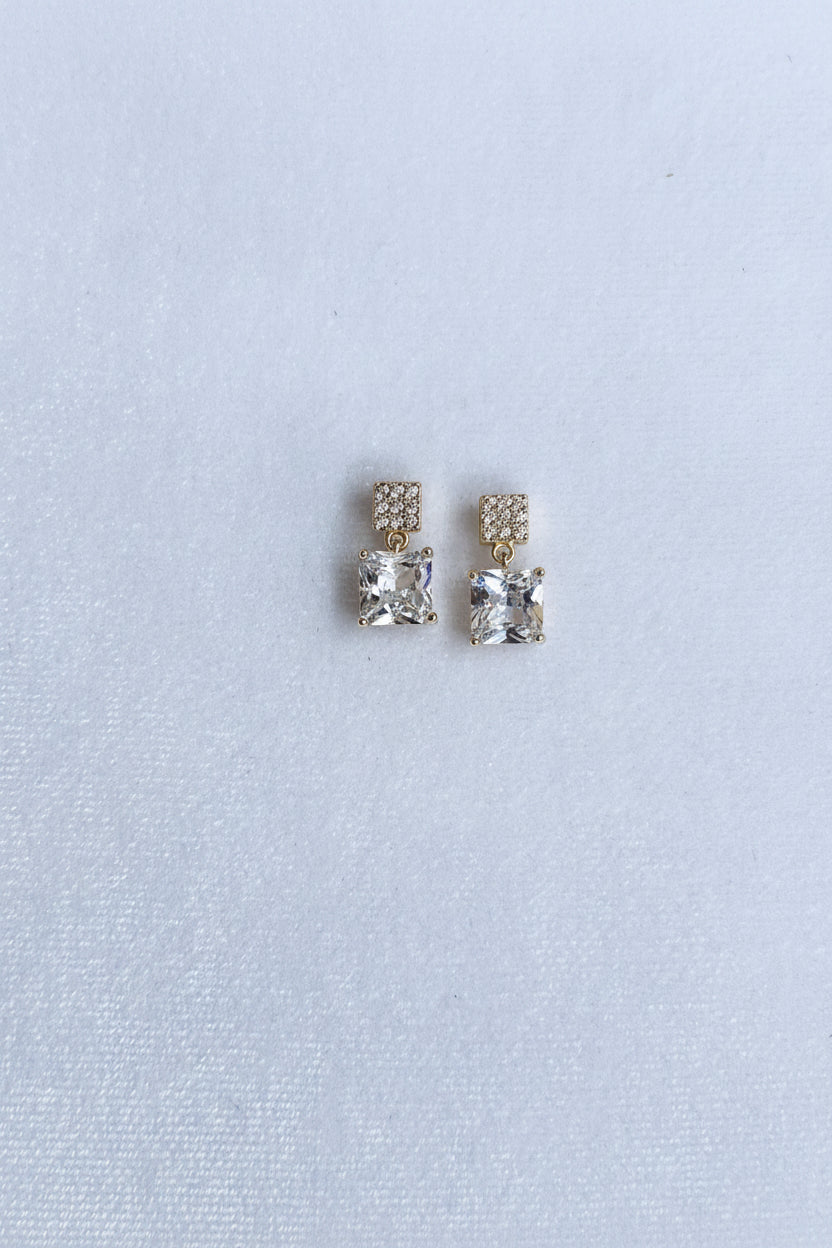Crystal Studs with plain dangle stone