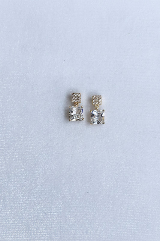 Crystal Studs with plain dangle stone