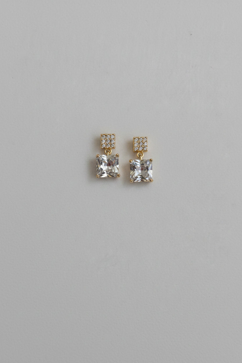 Crystal Studs with plain dangle stone