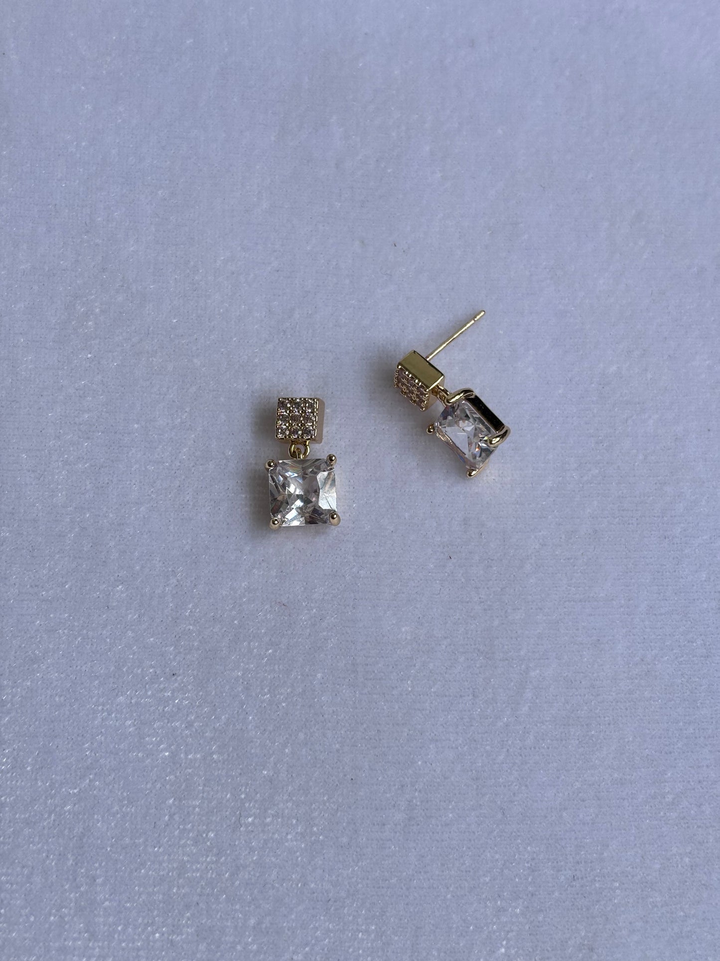 Crystal Studs with plain dangle stone