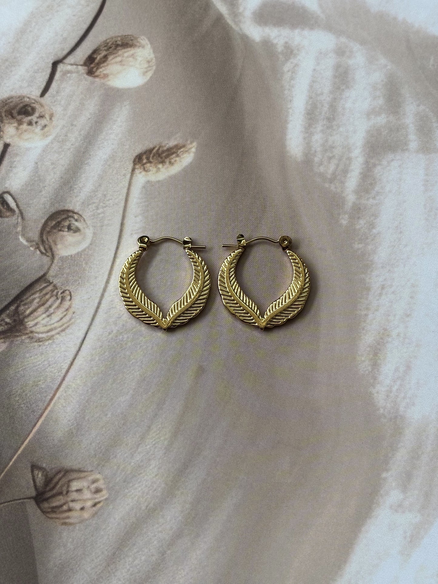 Golden Inside leaf hoops