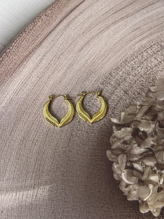 Golden Inside leaf hoops