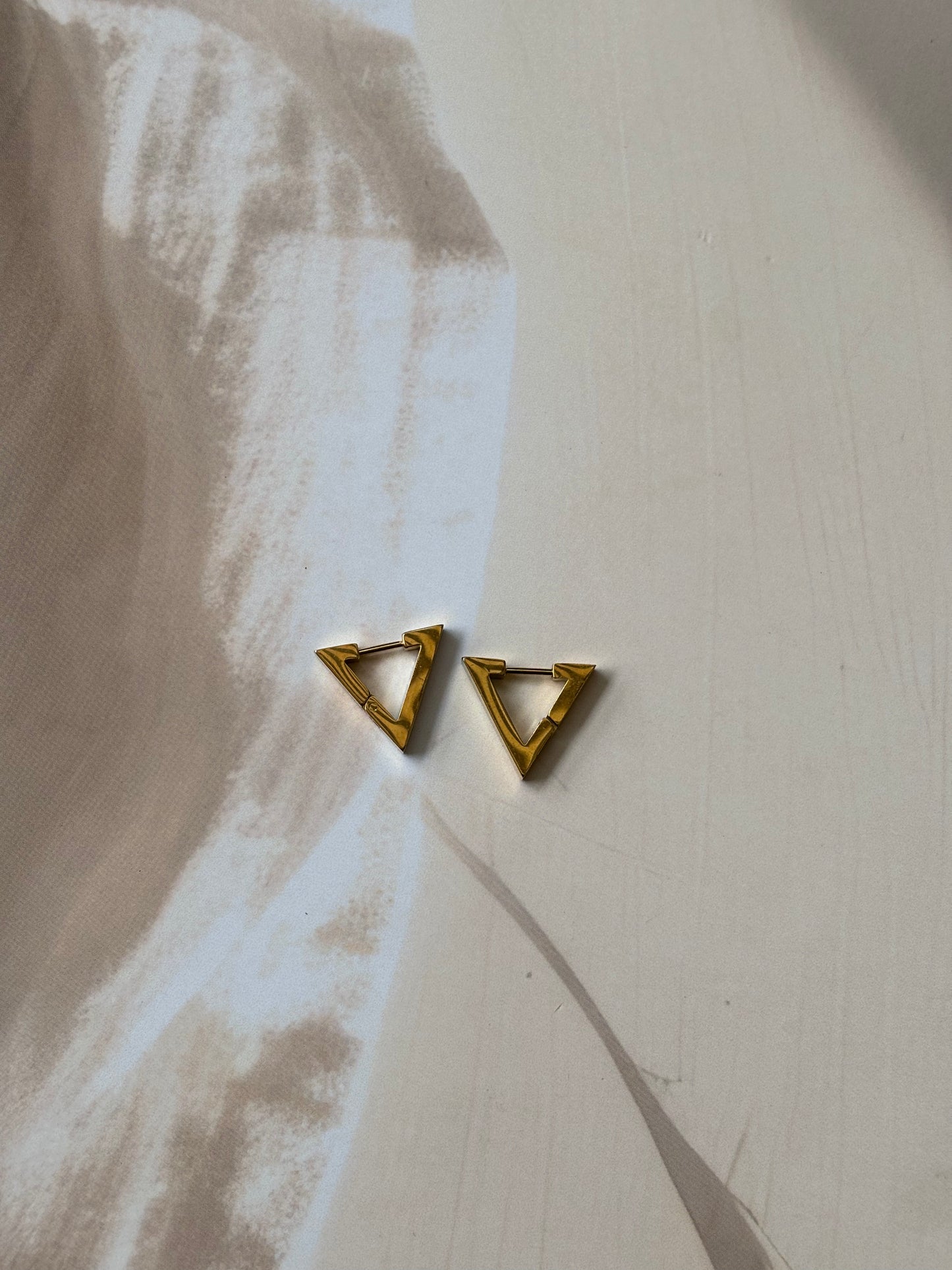Golden triangle bali style hoops