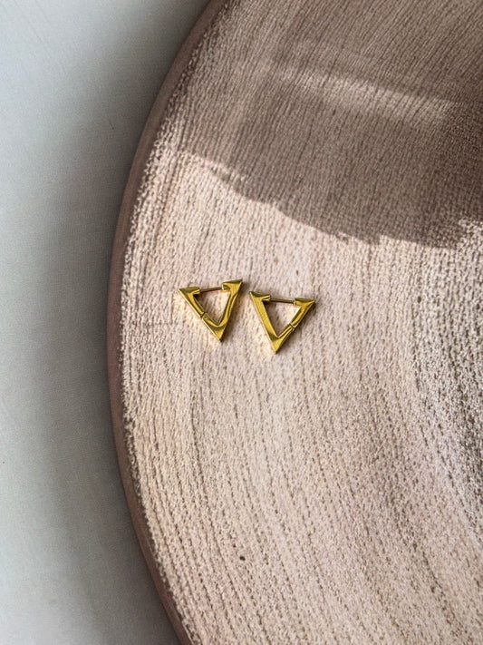 Golden triangle bali style hoops