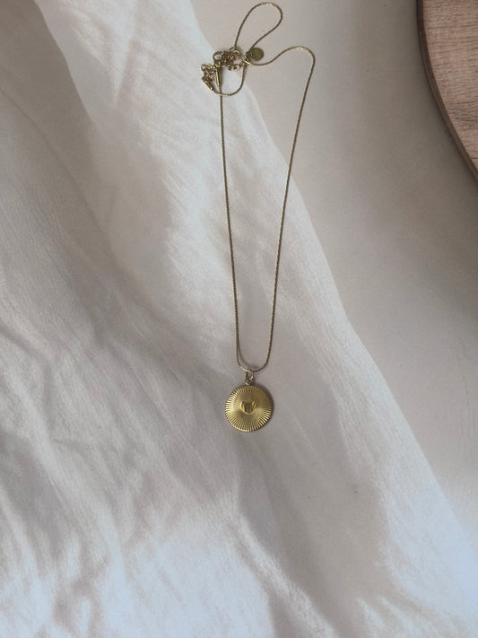 Golden coin heart necklace