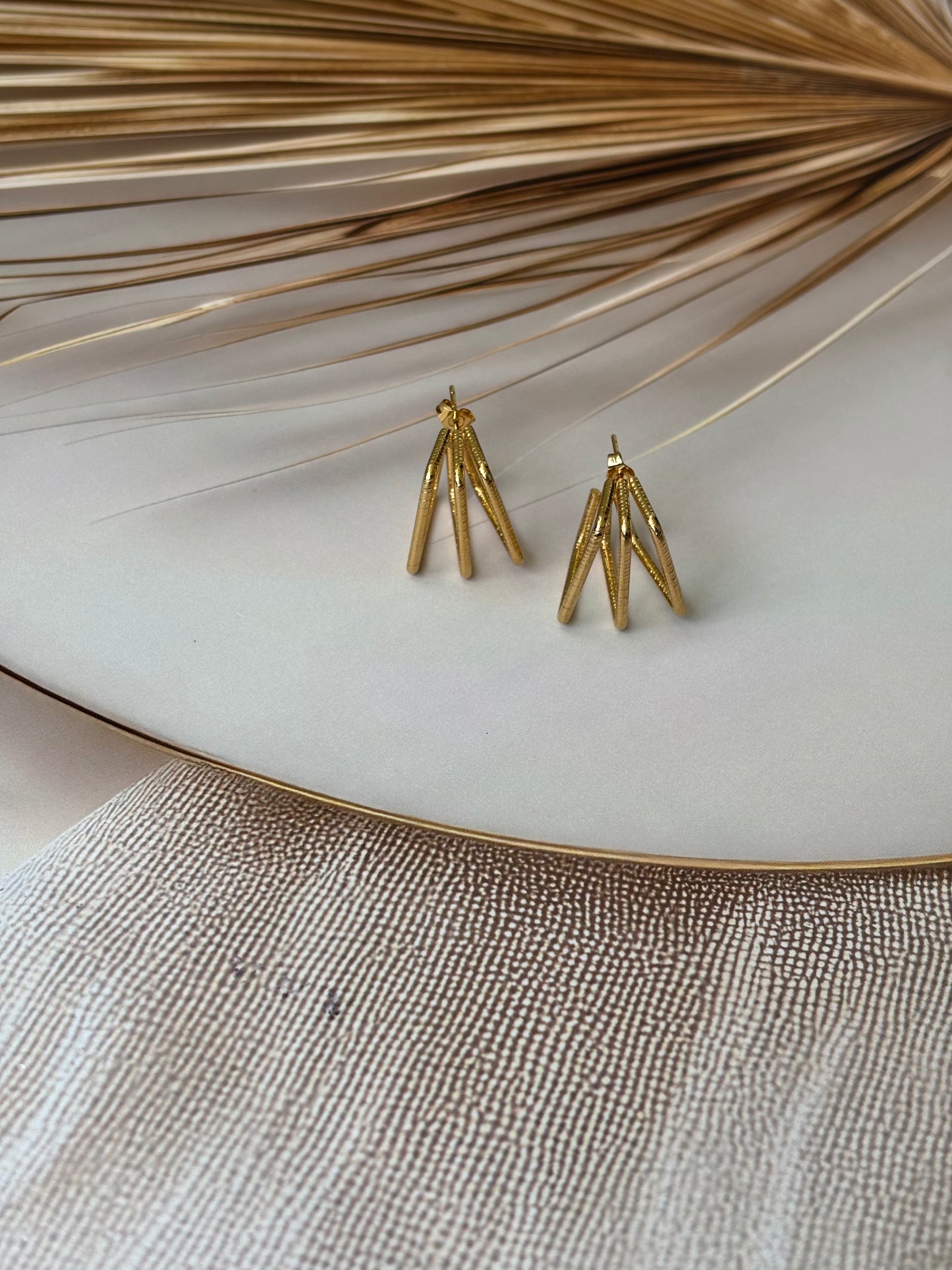 Golden Half square earrings