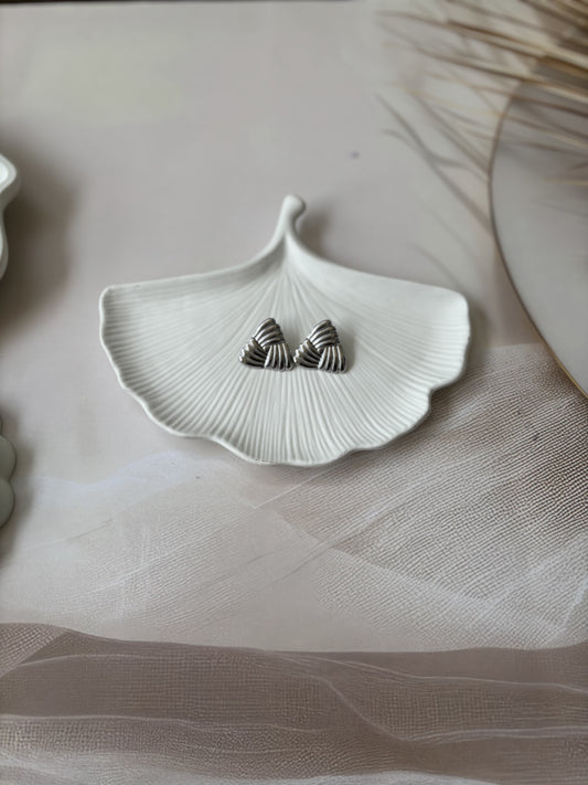 Silver triangle studs