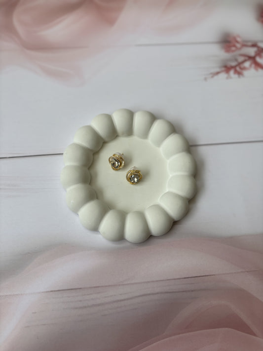 Universe amber stone studs