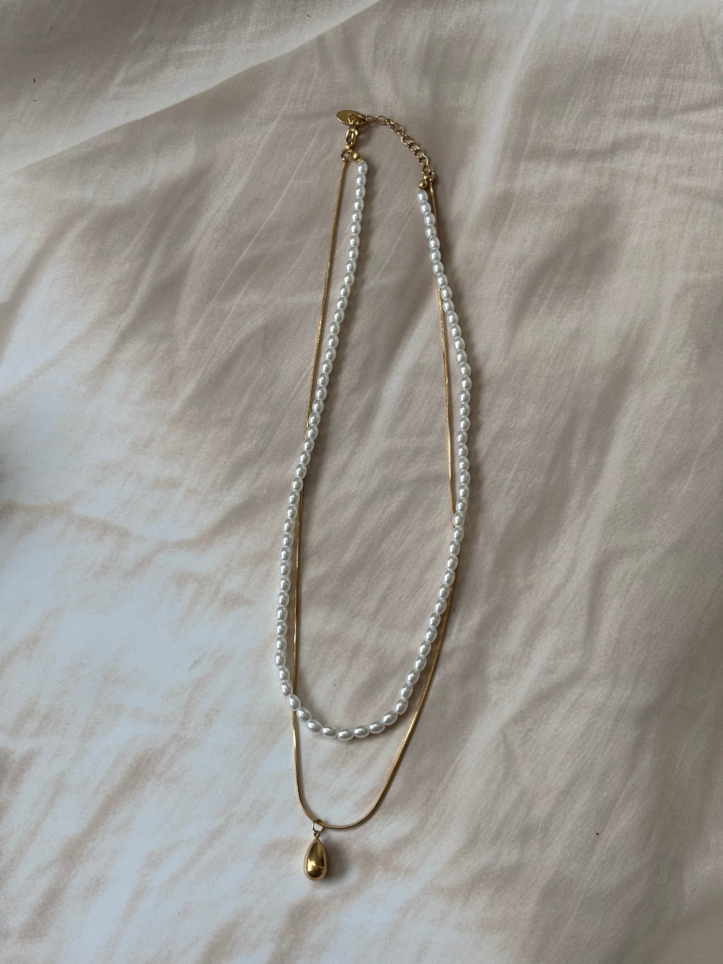 Beads and drop necklace