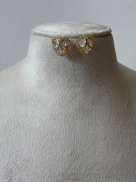 Triangle tri-stone studs